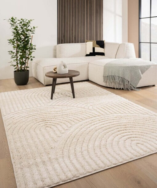 Alfombra de estilo escandinavo - Arc Curve Crema