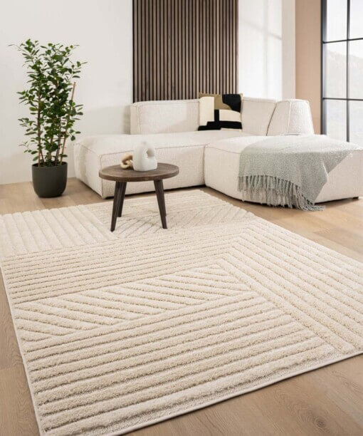 Alfombra de estilo escandinavo - Arc Edge Crema