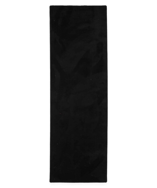 Alfombra de pasillo suave de pelo liso - Plush Negro - overzicht