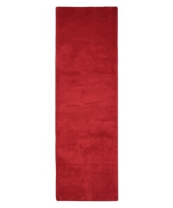 Alfombra de pasillo suave de pelo liso - Plush Rojo - overzicht