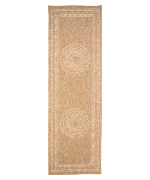 Alfombra de balcón efecto yute - Boho Mandala Beige/Blanco - overzicht