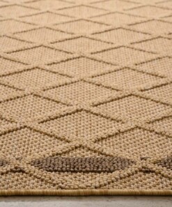 Alfombra de rombos de exterior - Retreat Beige - close up