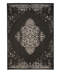 Alfombra de exterior vintage - Coastal Bay Negro/Blanco - overzicht