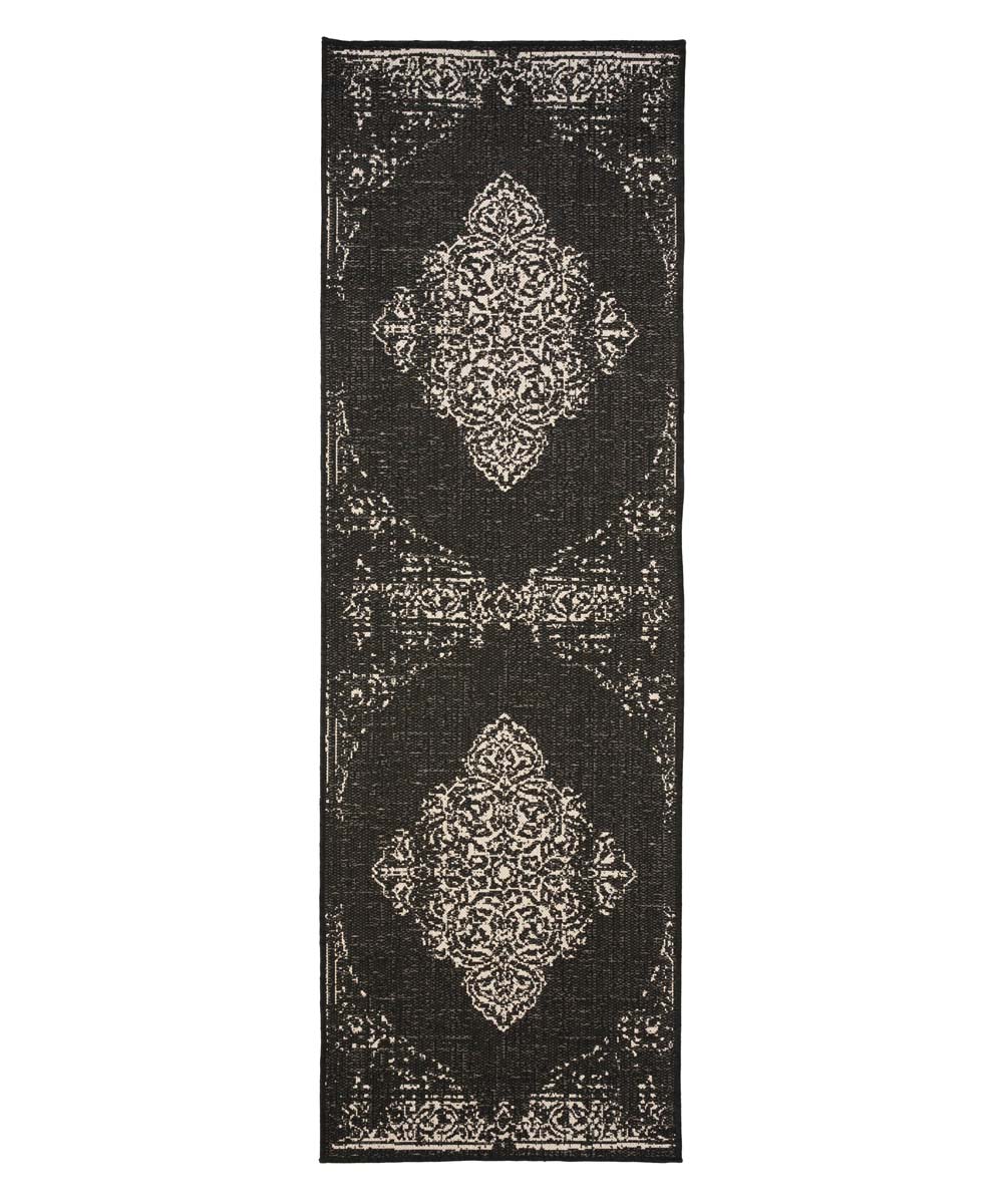 Alfombra vintage de balcón  - Coastal Bay Negro/Blanco - overzicht