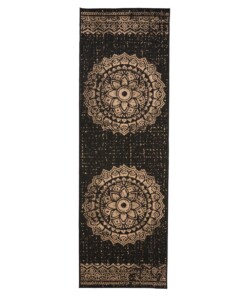 Alfombra Boho para balcón - Coastal Hammock Negro/Beige - overzicht