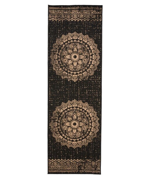 Alfombra Boho para balcón - Coastal Hammock Negro/Beige - overzicht