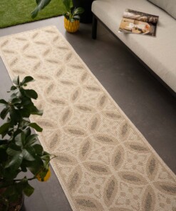 Alfombra de balcón efecto yute Sunny Circles - Beige - sfeer