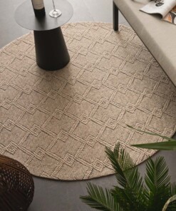 Alfombra redonda de exterior - Var Beige - sfeer, thumbnail