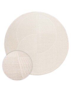 Alfombra redonda de estilo escandinavo - Contour Circle Crema - overzicht