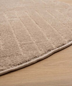 Alfombra redonda de estilo escandinavo - Contour Edge Beige - close up