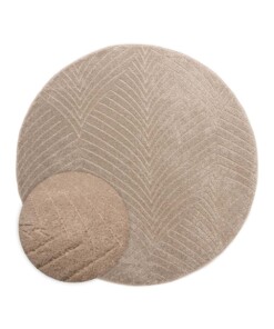 Alfombra redonda de estilo escandinavo - Contour Leaf Beige - overzicht