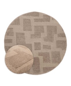 Alfombra redonda de estilo escandinavo - Contour Stone Beige - overzicht