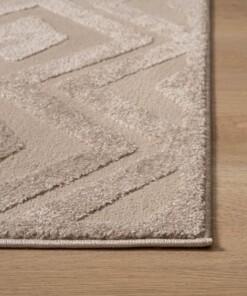 Alfombra cuadrada de estilo escandinavo - Contour Diamond Beige - close up