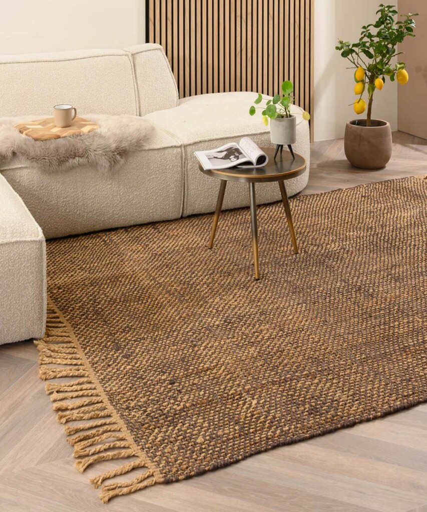 Jute vloerkleed Chunky – Boho & me – bruin-natural sfeer