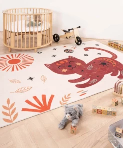 Alfombra con gatos para niños - Happy Dreams Multicolor - sfeer