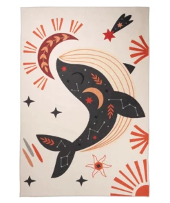 Alfombra para niños con ballenas - Happy Dreams Multicolor - overzicht