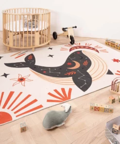 Alfombra para niños con ballenas - Happy Dreams Multicolor - sfeer