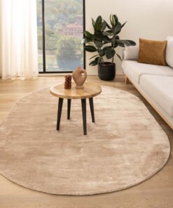 Alfombra ovalada de viscosa - Pearl Beige - sfeer