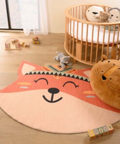 Alfombra para niños con zorros - Smile Terracota - sfeer