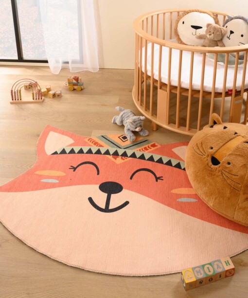 Alfombra para niños con zorros - Smile Terracota - sfeer