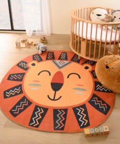 Alfombra de leones para niños - Smile Terracota - sfeer, thumbnail