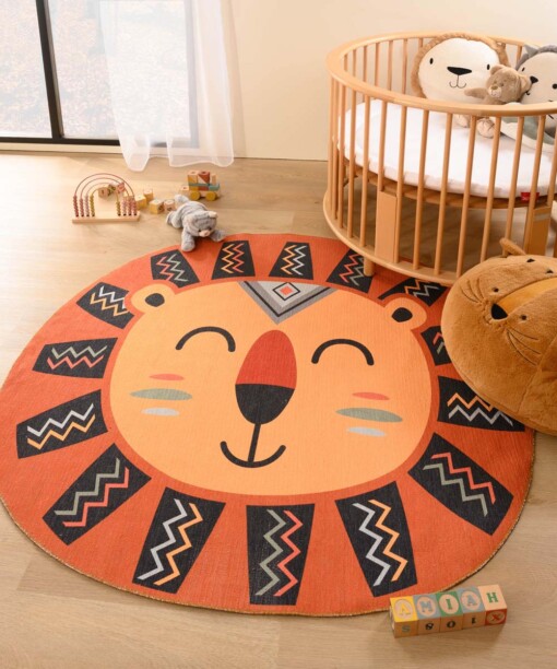 Alfombra de leones para niños - Smile Terracota - sfeer