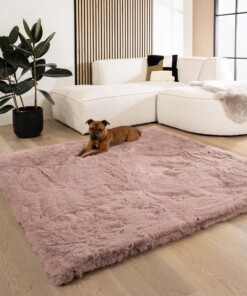 Alfombra cuadrada suave de pelo largo - Comfy Deluxe Rosa