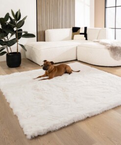 Alfombra cuadrada suave de pelo largo - Comfy Deluxe Blanco